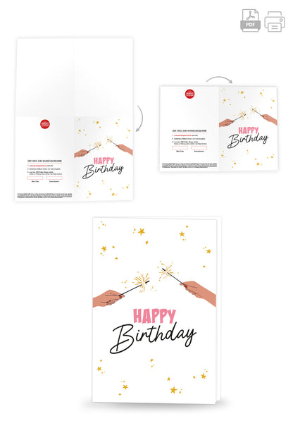 Wunschgutschein Happy Birthday - Wunderkerzen Sterne PDF – Geschenkgutschein Ansicht 4