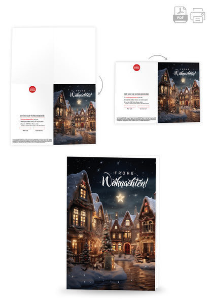 Wunschgutschein Frohe Weihnachten - Dorf PDF – Geschenkgutschein Ansicht 4
