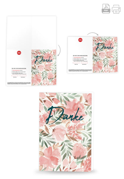 Wunschgutschein Danke - Aquarell Blume PDF – Geschenkgutschein Ansicht 4