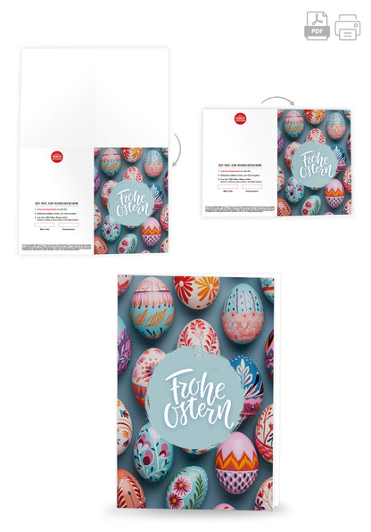 Wunschgutschein Frohe Ostern - Ostereier Bunt – Geschenkgutschein Ansicht 4