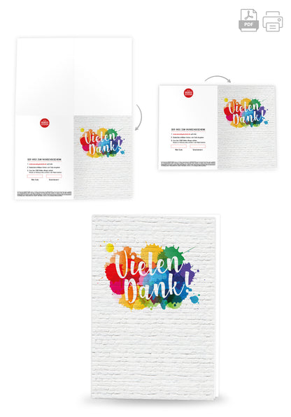 Wunschgutschein Vielen Dank - Bunte Kleckse – Geschenkgutschein Ansicht 4