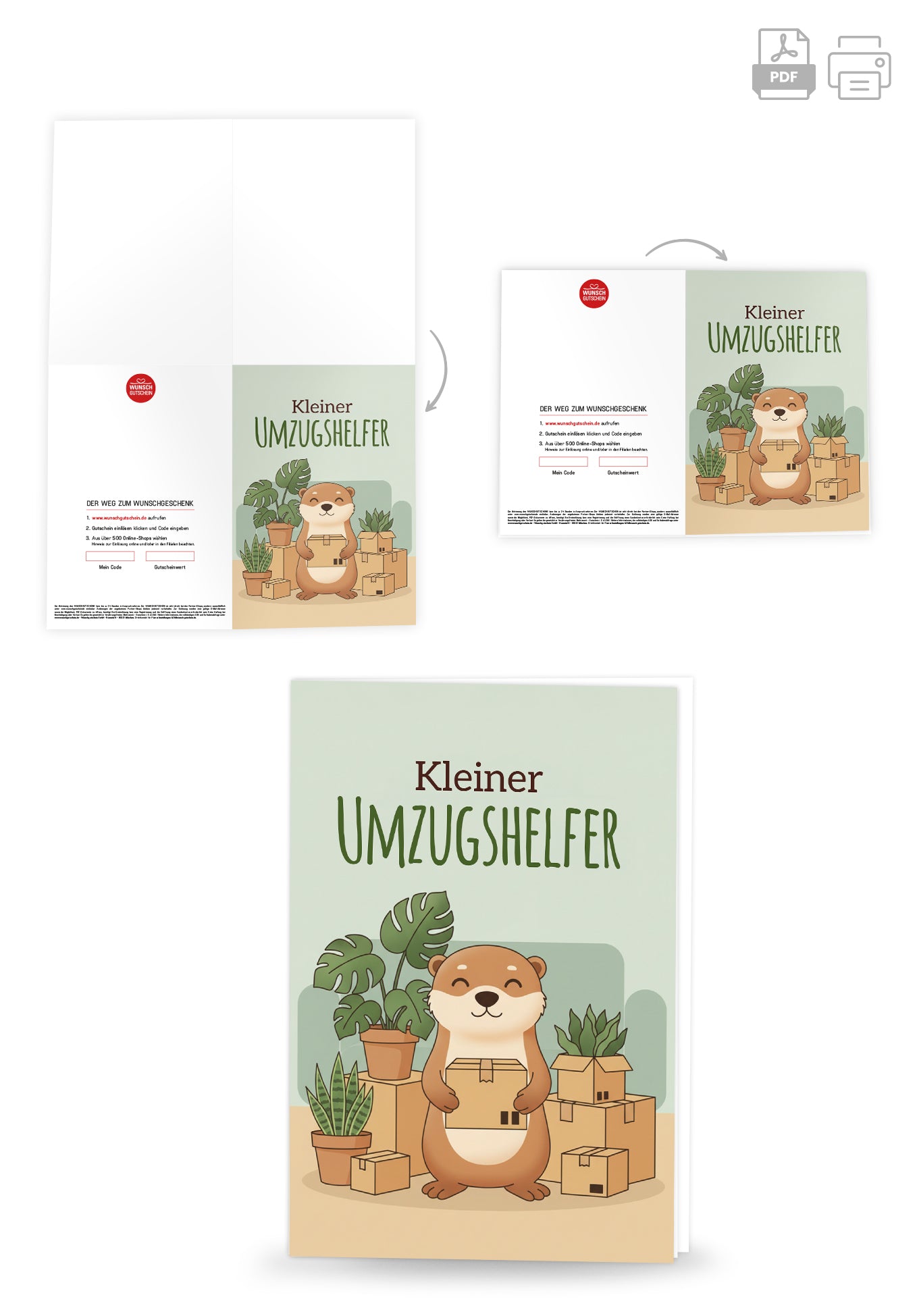 Wunschgutschein Kleiner Umzugshelfer - Otter PDF – Geschenkgutschein Ansicht 4