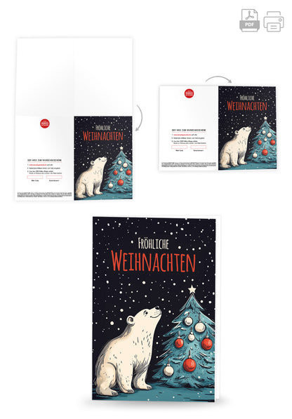 Wunschgutschein Fröhliche Weihnachten - Eisbär – Geschenkgutschein Ansicht 4