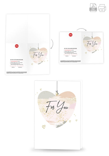 Wunschgutschein For you - Weihnachtsherz PDF – Geschenkgutschein Ansicht 4