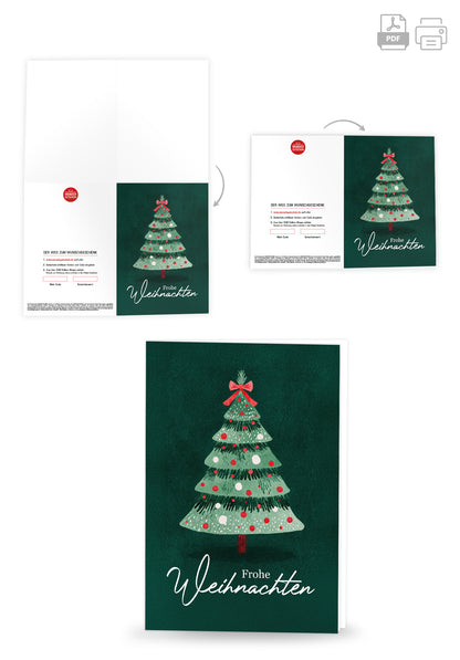 Wunschgutschein Frohe Weihnachten - Tannenbaum Grün – Geschenkgutschein Ansicht 4
