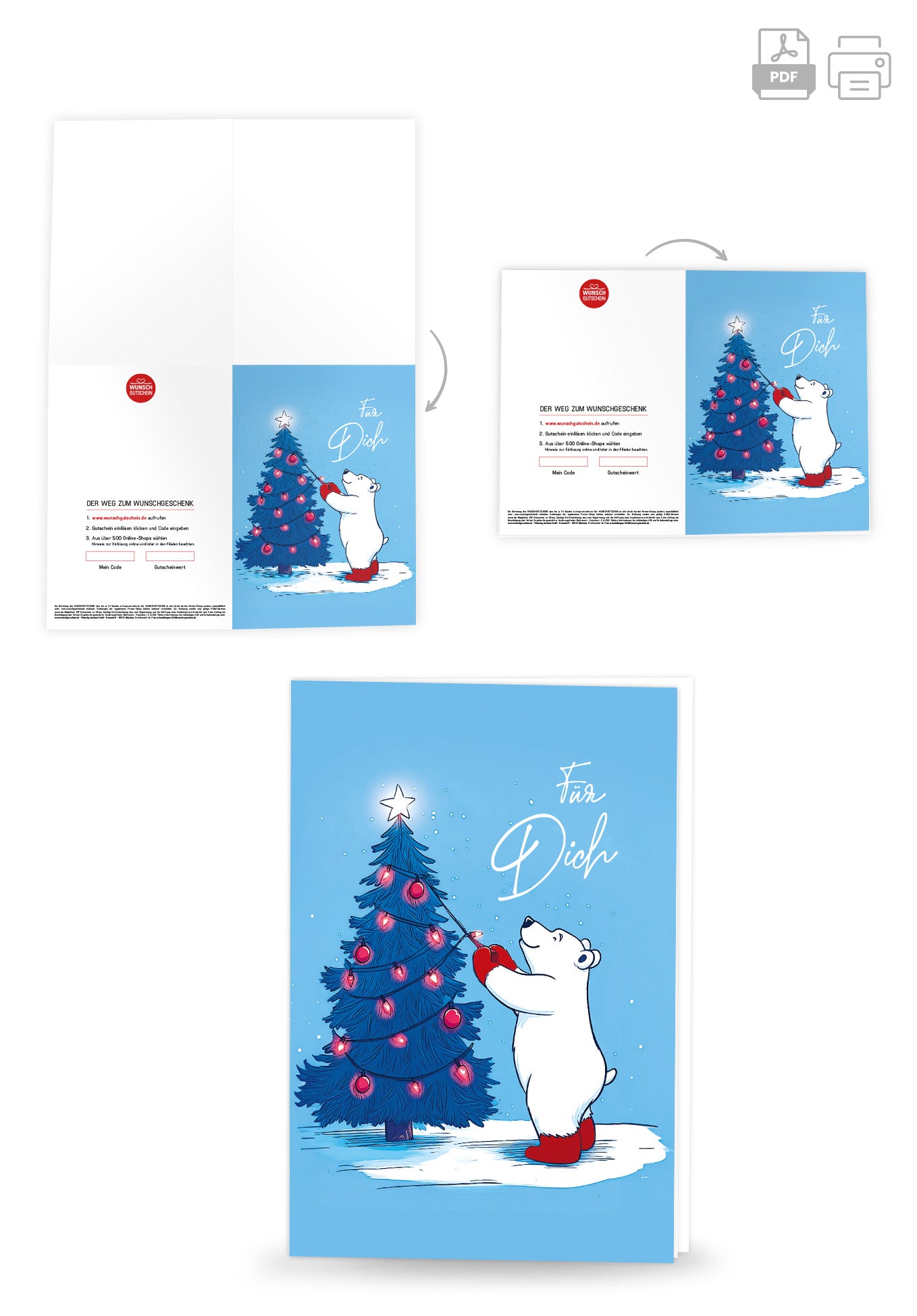 Wunschgutschein Für Dich - Eisbär Tanne – Geschenkgutschein Ansicht 4