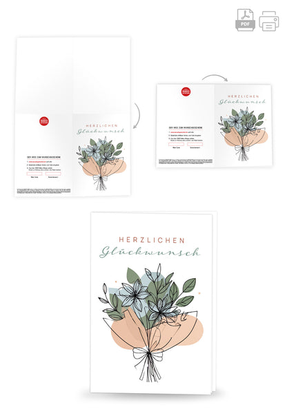 Wunschgutschein Herzlichen Glückwunsch - Blumenstrauß – Geschenkgutschein Ansicht 8