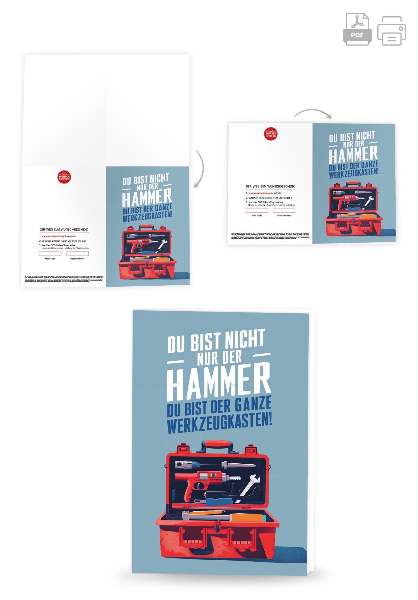 Wunschgutschein Du bist der Hammer - Werkzeugkoffer – Geschenkgutschein Ansicht 4