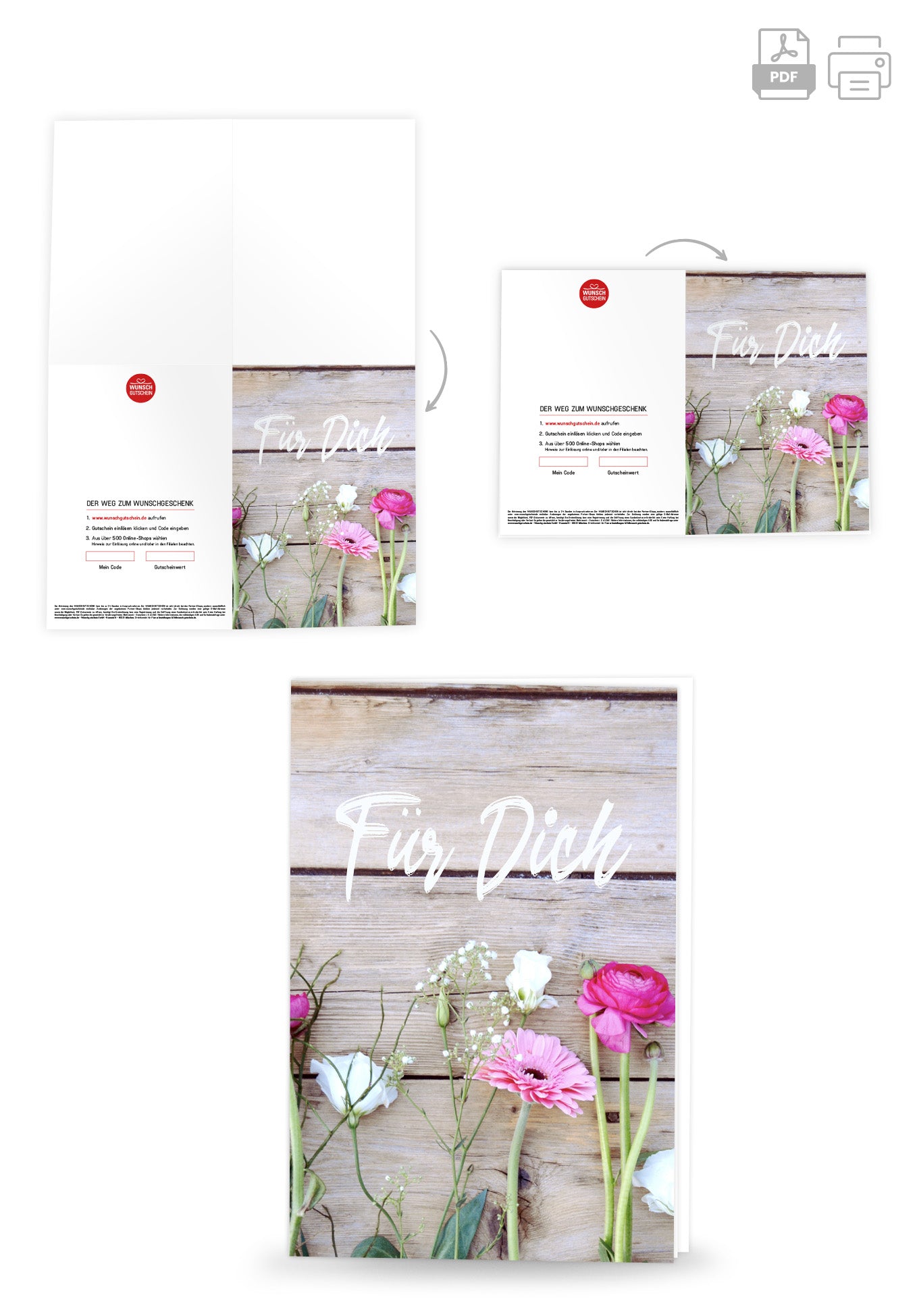 Wunschgutschein Für Dich - Blumen – Geschenkgutschein Ansicht 4