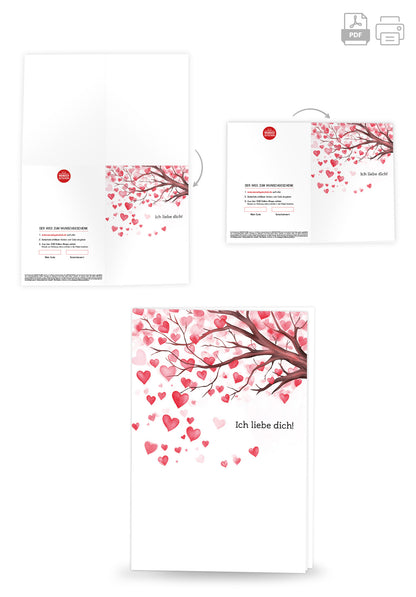 Wunschgutschein Ich Liebe Dich - Herz Baum – Geschenkgutschein Ansicht 4