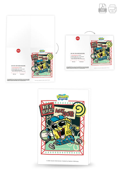 Wunschgutschein Spongebob - Alles Gute - Spongebob Skateboard PDF – Geschenkgutschein Ansicht 4