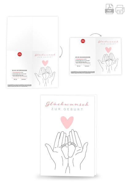 Wunschgutschein Glückwunsch zur Geburt - Babyfüße PDF – Geschenkgutschein Ansicht 4