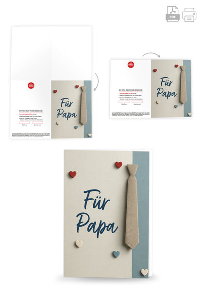 Wunschgutschein Für Papa - Krawatte und Herzen – Geschenkgutschein Ansicht 4
