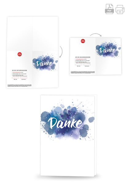 Wunschgutschein Danke - Blau PDF – Geschenkgutschein Ansicht 4