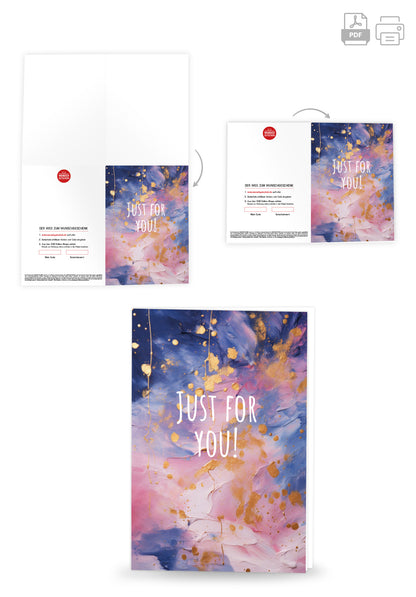 Wunschgutschein Just for you - Rosa Gold PDF – Geschenkgutschein Ansicht 4