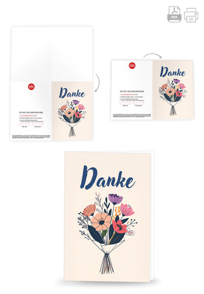 Wunschgutschein Danke - Blumenstrauß Beige PDF – Geschenkgutschein Ansicht 4