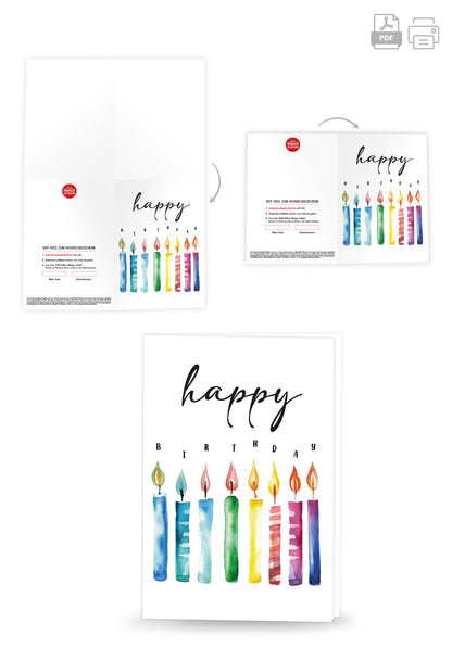 Wunschgutschein Happy Birthday - Kerzen – Geschenkgutschein Ansicht 4