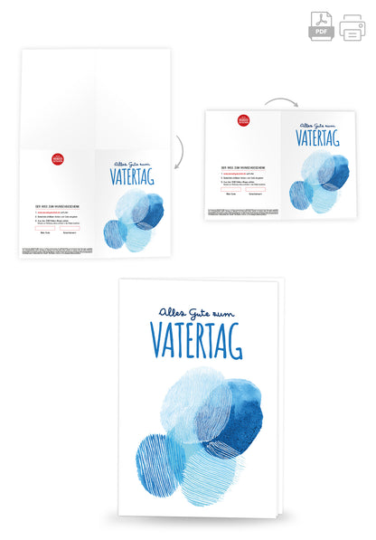 Wunschgutschein Alles Gute zum Vatertag - Blaue Formen – Geschenkgutschein Ansicht 4