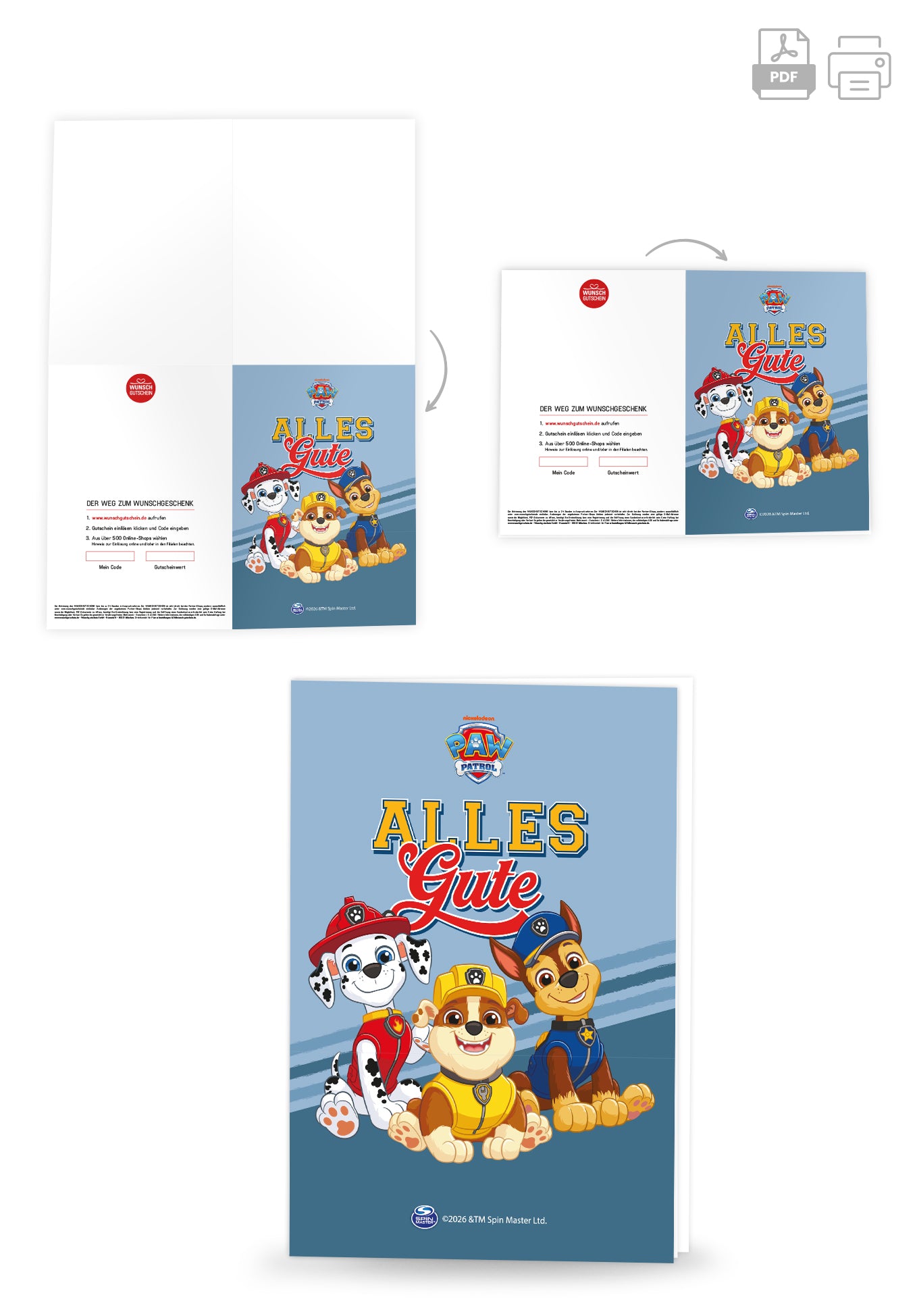 Paw Patrol - Alles Gute - Blau Linien