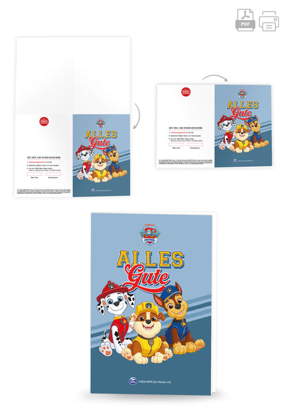 Paw Patrol - Alles Gute - Blau Linien