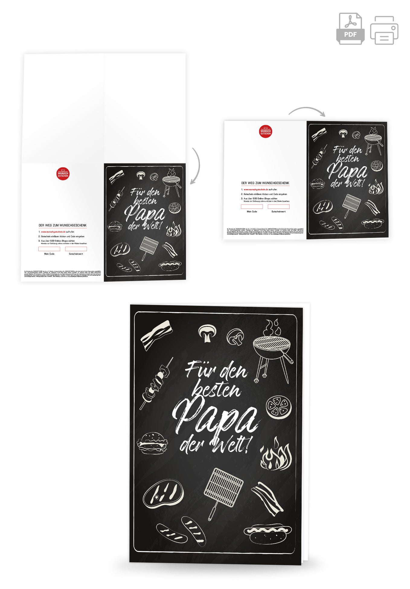 Wunschgutschein Für den besten Papa - Doodle PDF – Geschenkgutschein Ansicht 4