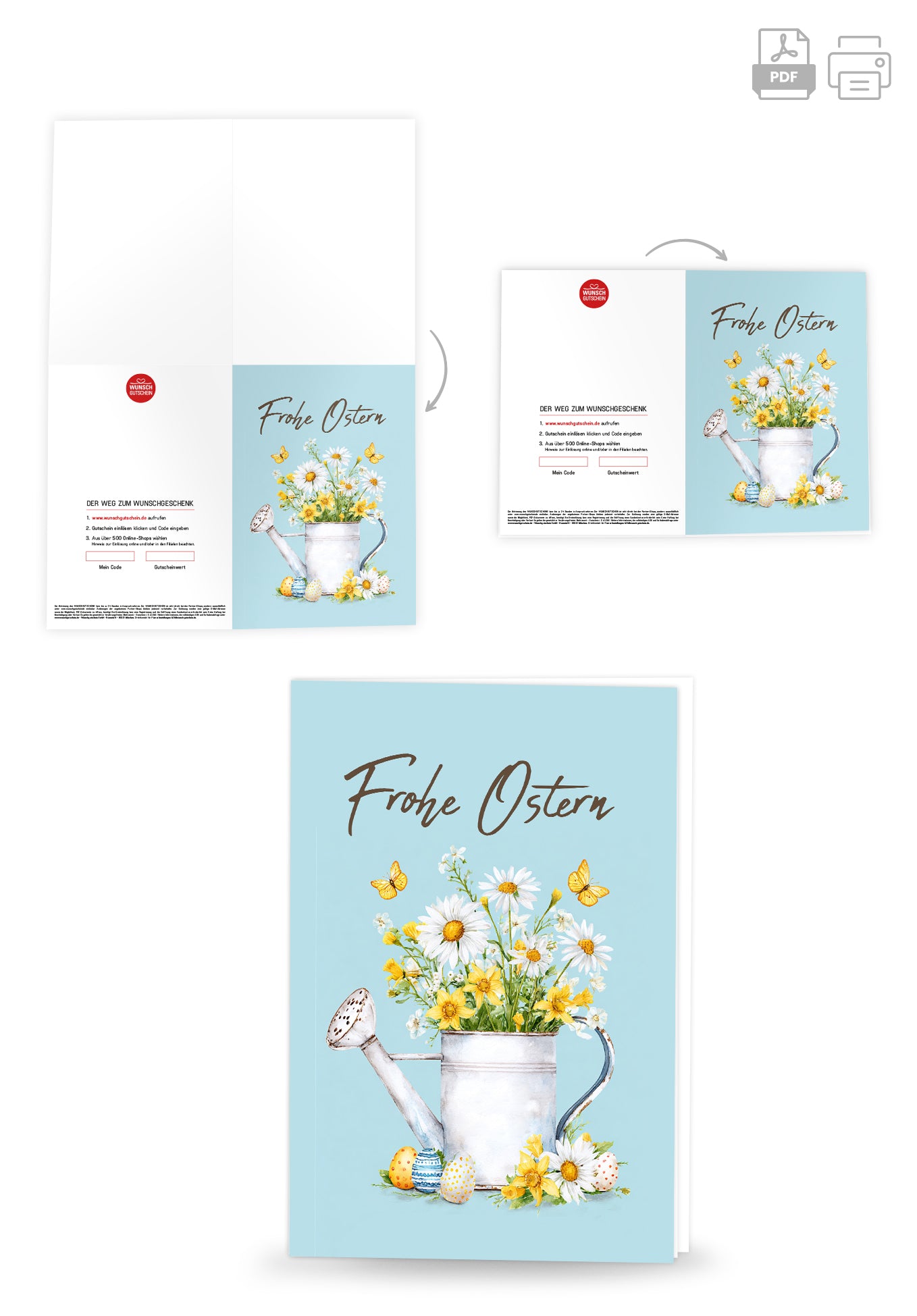Wunschgutschein Frohe Ostern - Gießkanne PDF – Geschenkgutschein Ansicht 4