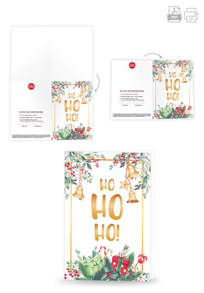Wunschgutschein Ho Ho Ho - Zweige Aquarell – Geschenkgutschein Ansicht 8