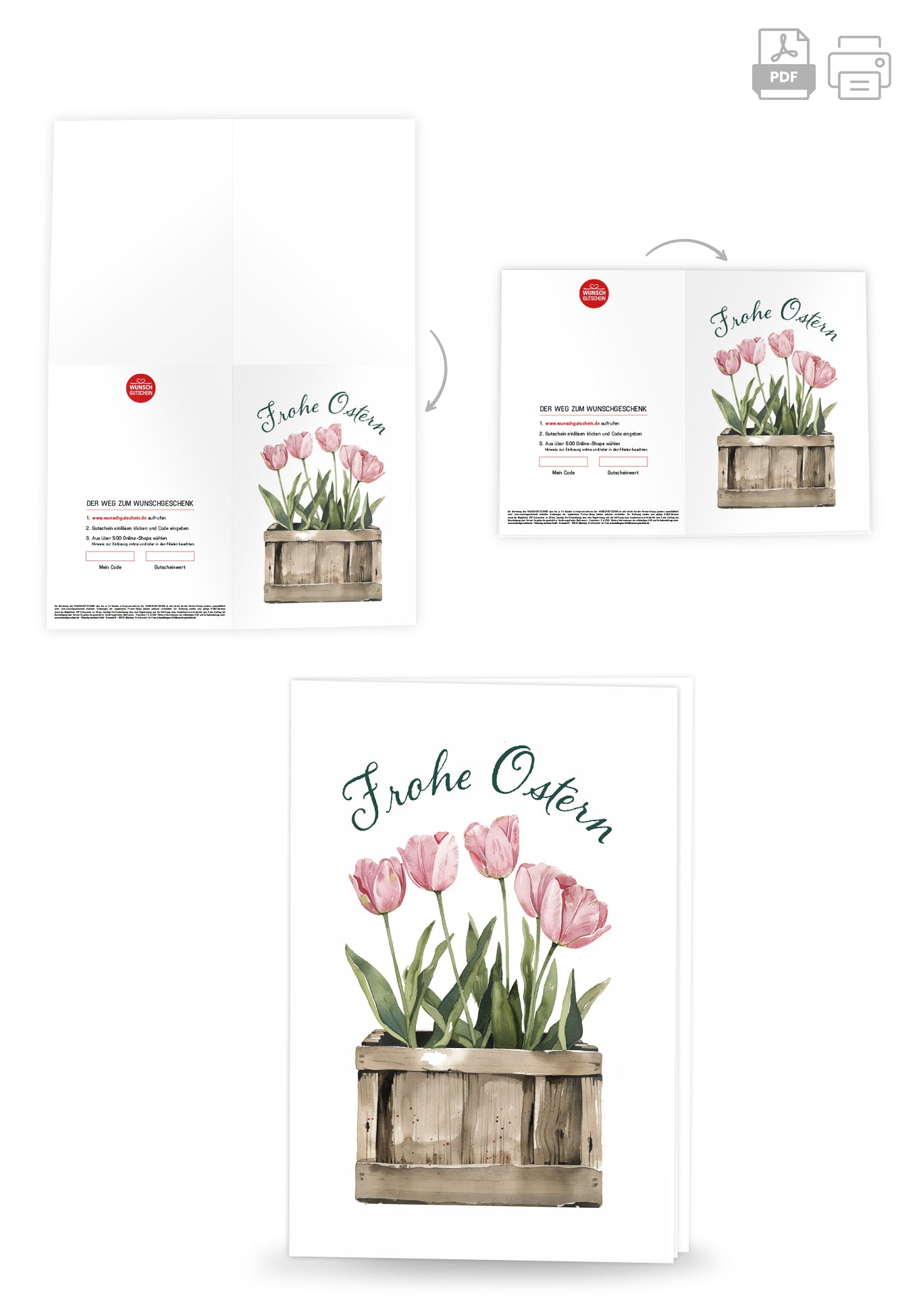 Wunschgutschein Frohe Ostern - Tulpen Box – Geschenkgutschein Ansicht 4