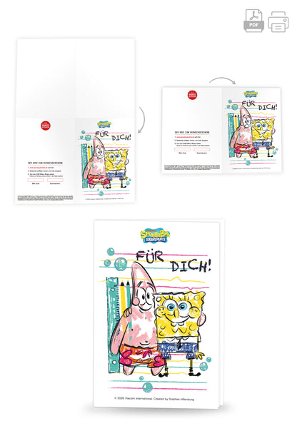Wunschgutschein Spongebob - Für Dich - Spongebob und Patrick Gezeichnet PDF – Geschenkgutschein Ansicht 4