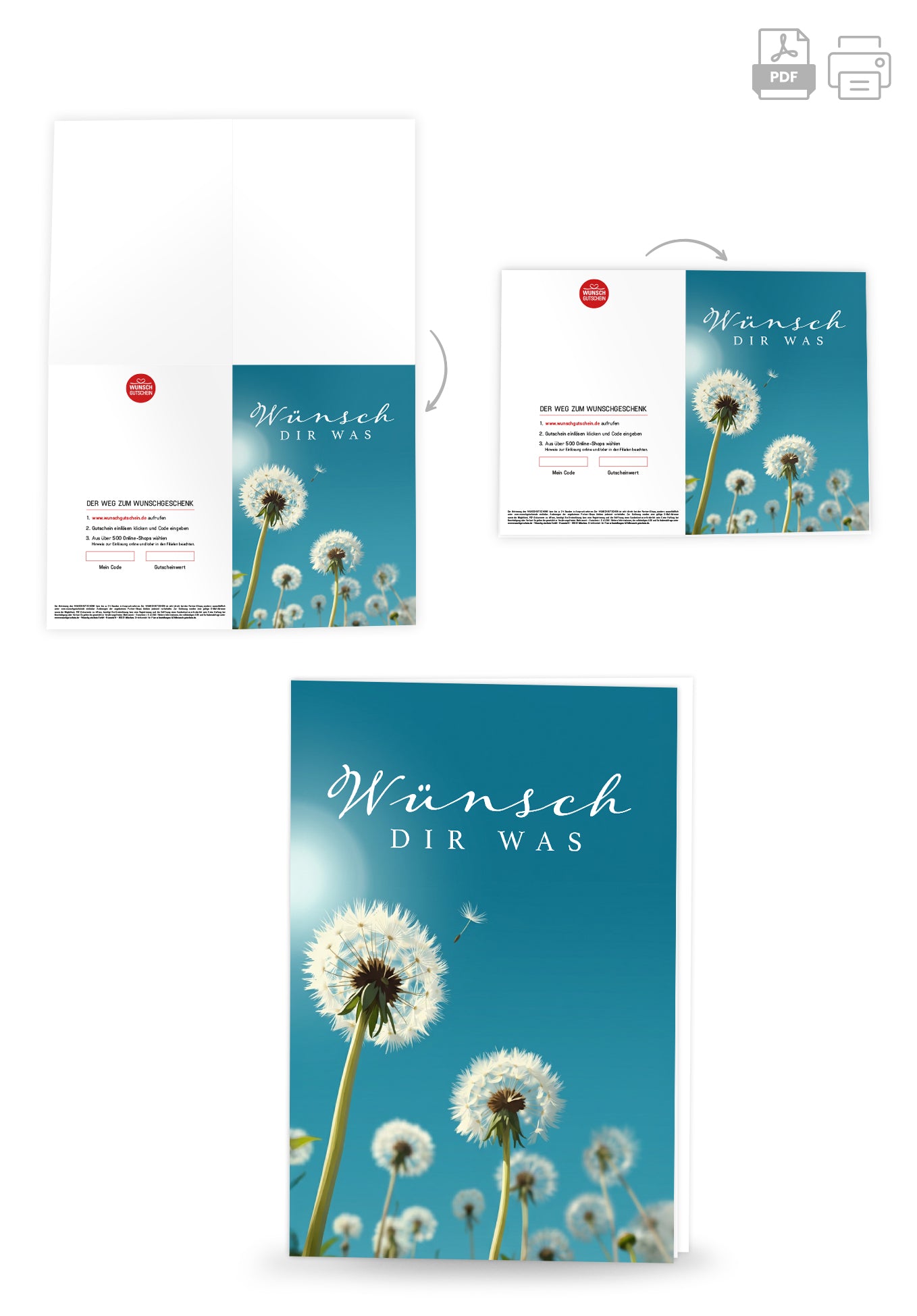 Wunschgutschein Wünsch dir was - Pusteblumen – Geschenkgutschein Ansicht 4