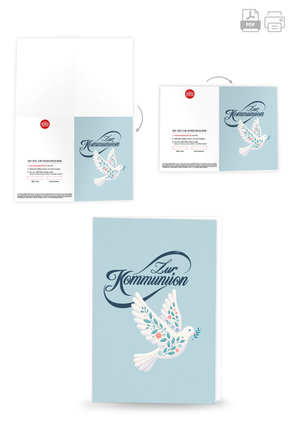 Wunschgutschein Zur Kommunion - Friedenstaube – Geschenkgutschein Ansicht 4