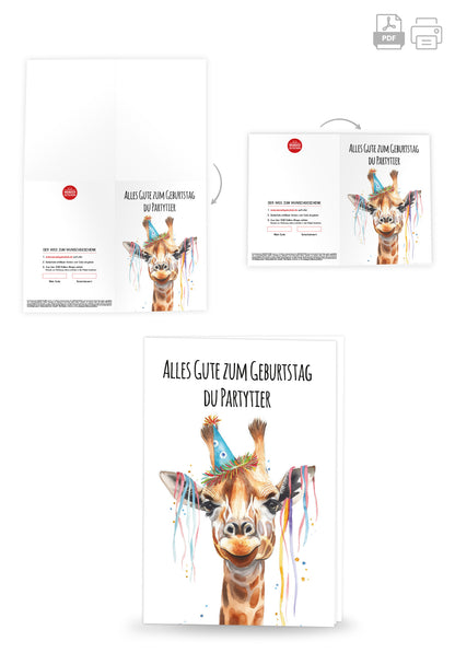 Wunschgutschein Alles Gute - Giraffe PDF – Geschenkgutschein Ansicht 4