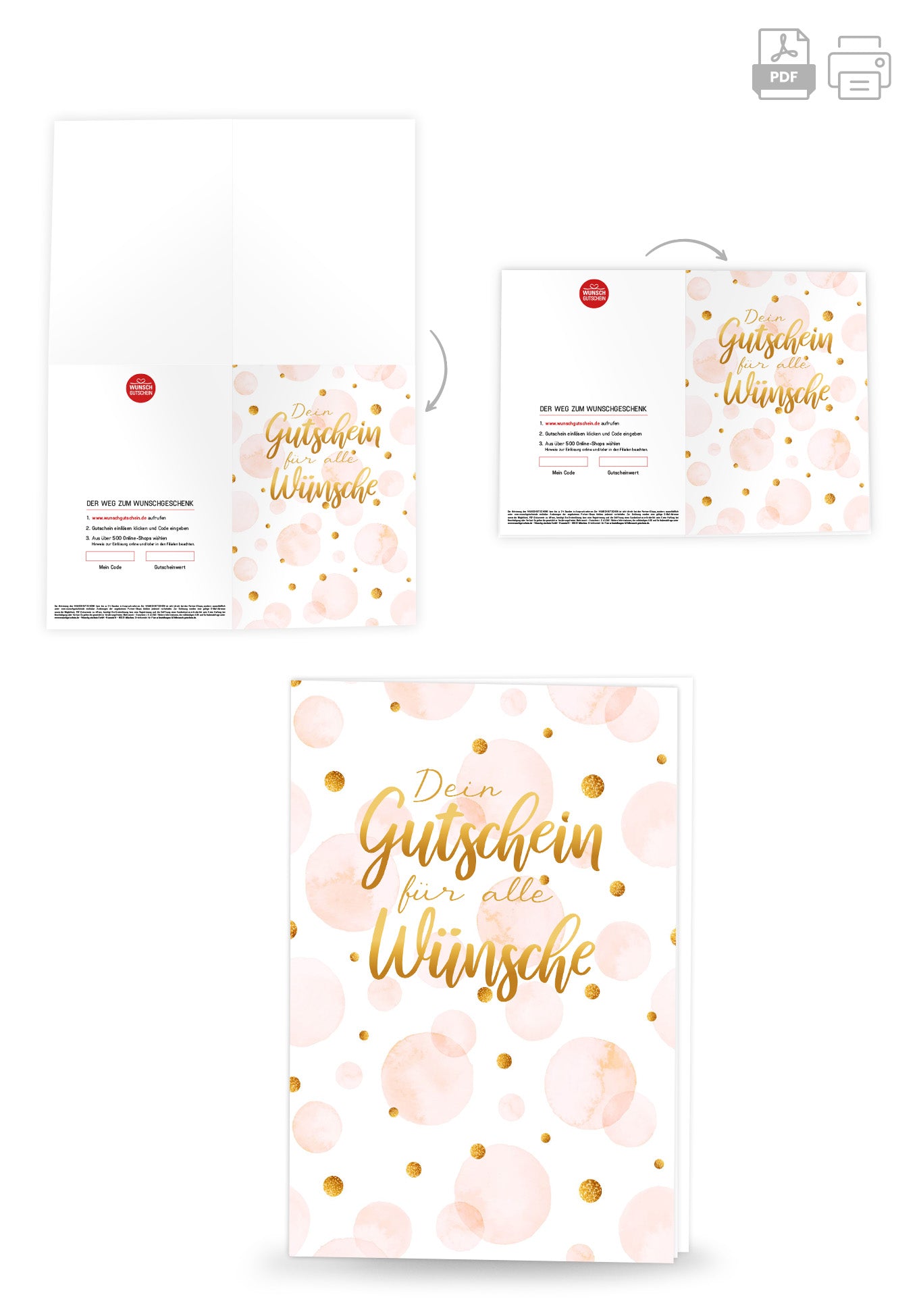 Wunschgutschein Für alle Wünsche - Rosa Punkte – Geschenkgutschein Ansicht 4
