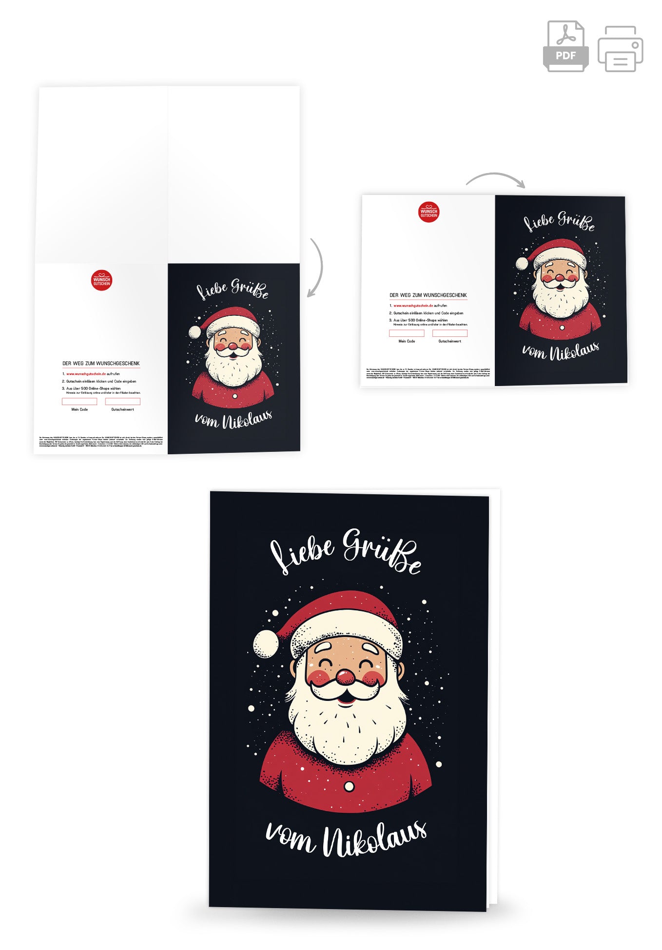 Wunschgutschein Liebe Grüße von Nikolaus - Nikolaus PDF – Geschenkgutschein Ansicht 4