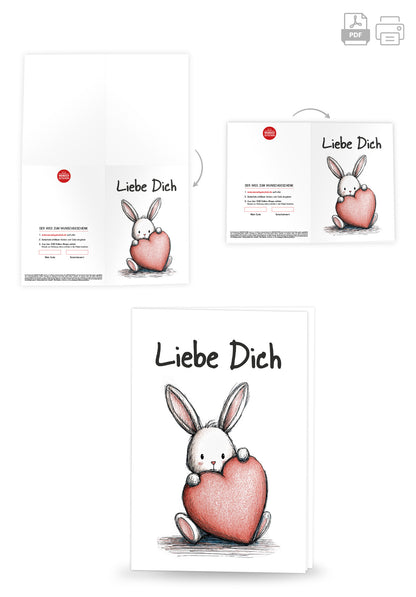 Wunschgutschein Liebe Dich - Hase Herz – Geschenkgutschein Ansicht 4