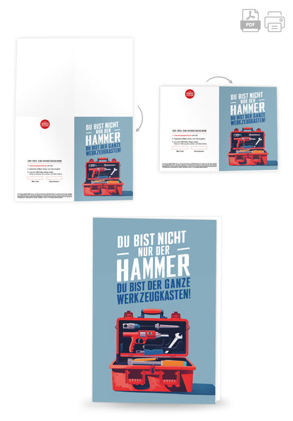 Wunschgutschein Du bist der Hammer - Werkzeugkoffer PDF – Geschenkgutschein Ansicht 4
