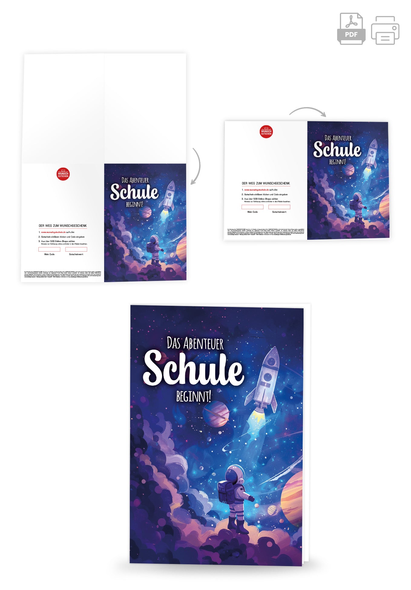 Wunschgutschein Abenteuer Schule beginnt - Astronaut – Geschenkgutschein Ansicht 4