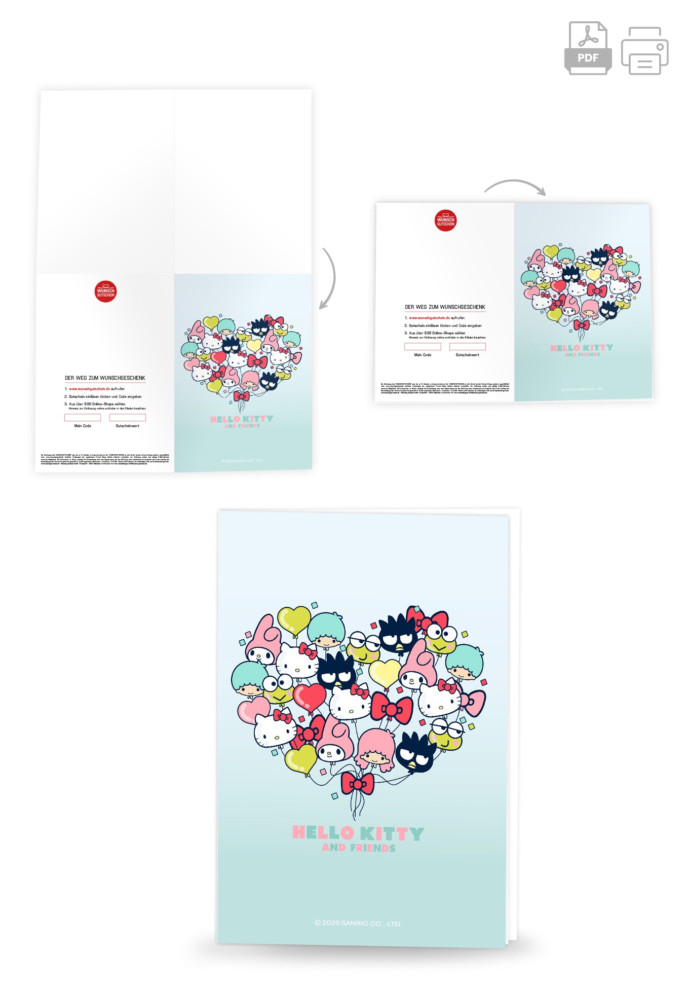 Wunschgutschein Hello Kitty - Ballonherz PDF – Geschenkgutschein Ansicht 4