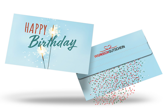 Konfetti Geschenkumschlag - Happy Birthday
