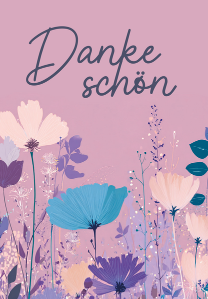 Dankeschön - Blumen Lila