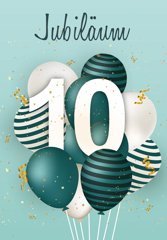 10 Jahre Jubiläum - Ballons Grün