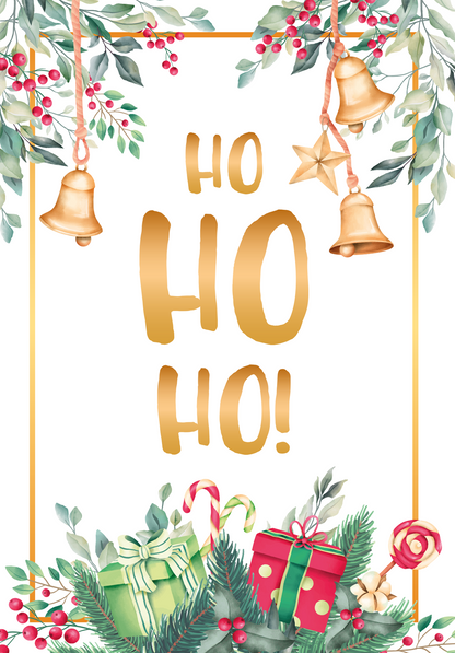 Wunschgutschein Ho Ho Ho - Zweige Aquarell – Geschenkgutschein Ansicht 2