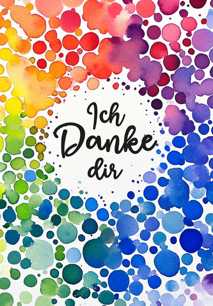 Ich danke dir - Punkte Bunt PDF