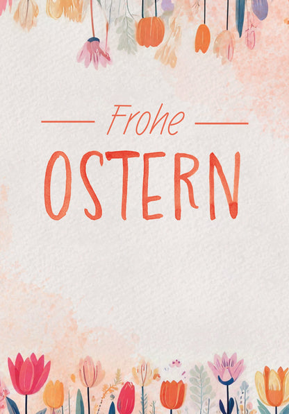 Frohe Ostern - Blumen Aquarell PDF