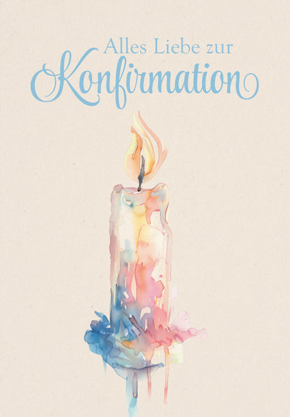 Zur Konfirmation - Kerze Aquarell PDF