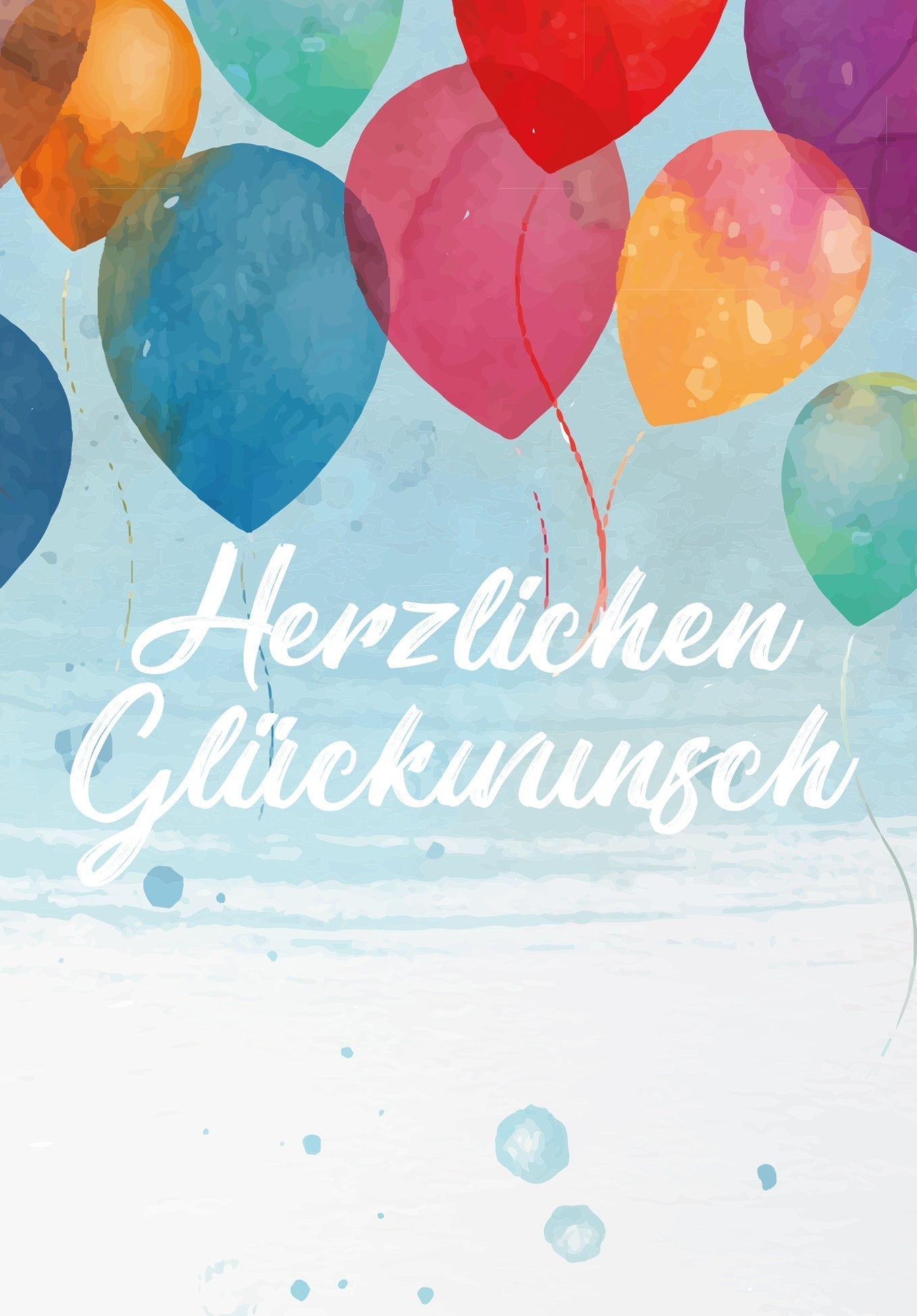 Herzlichen Glückwunsch - Bunte Ballons PDF