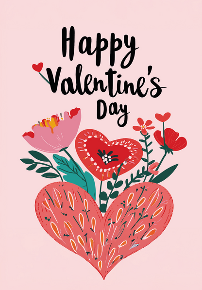 Happy Valentine's Day - Herz und Blumen