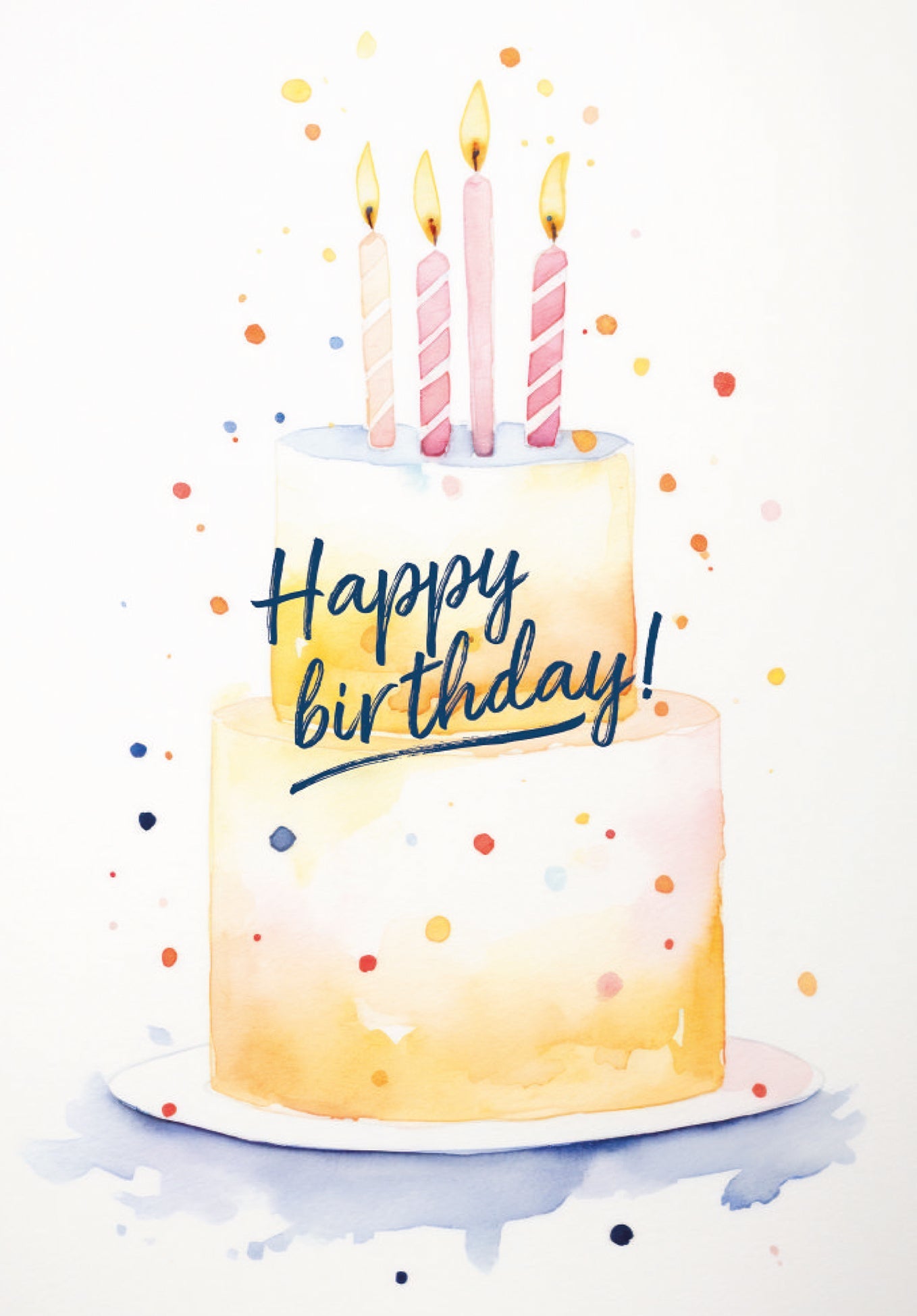Happy Birthday - Torte Gelb PDF