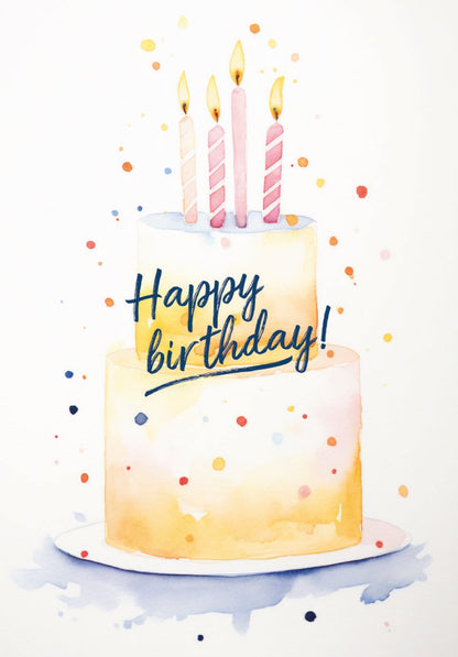 Happy Birthday - Torte Gelb PDF