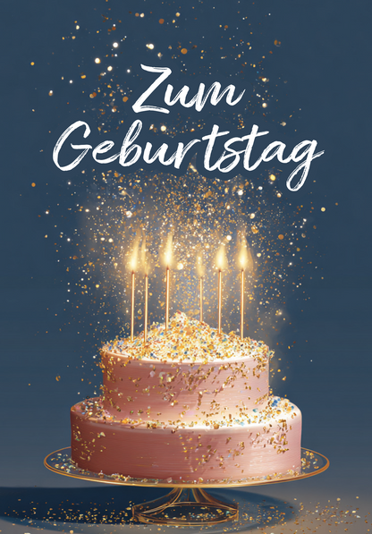 Zum Geburtstag - Torte Glitzer PDF